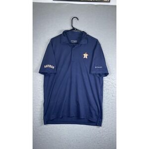Houston Astros Shirt Mens Large Navy Blue MLB Baseball Columbia Golf Polo